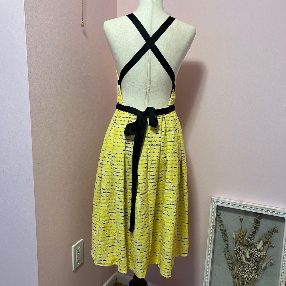 NWT ASOS Lace Stripe Midi Dress with Cross Back Size 8 - Picture 3 of 5